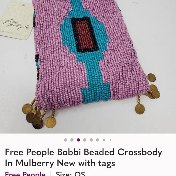 Nwt Free People Beaded Crossbody bag with beads - Picture 3 of 6